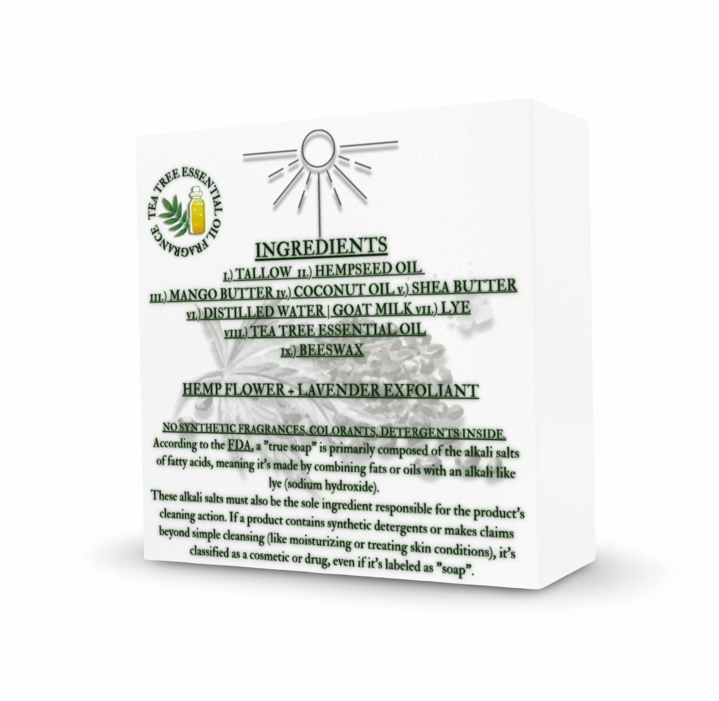 (100 Bar Package) Hempseed Oil Cold Process Soap