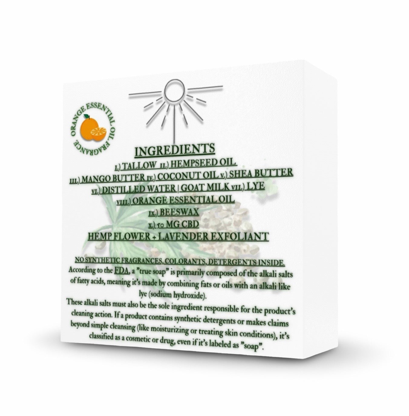 (100 Bar Package) Hempseed Oil Cold Process Soap