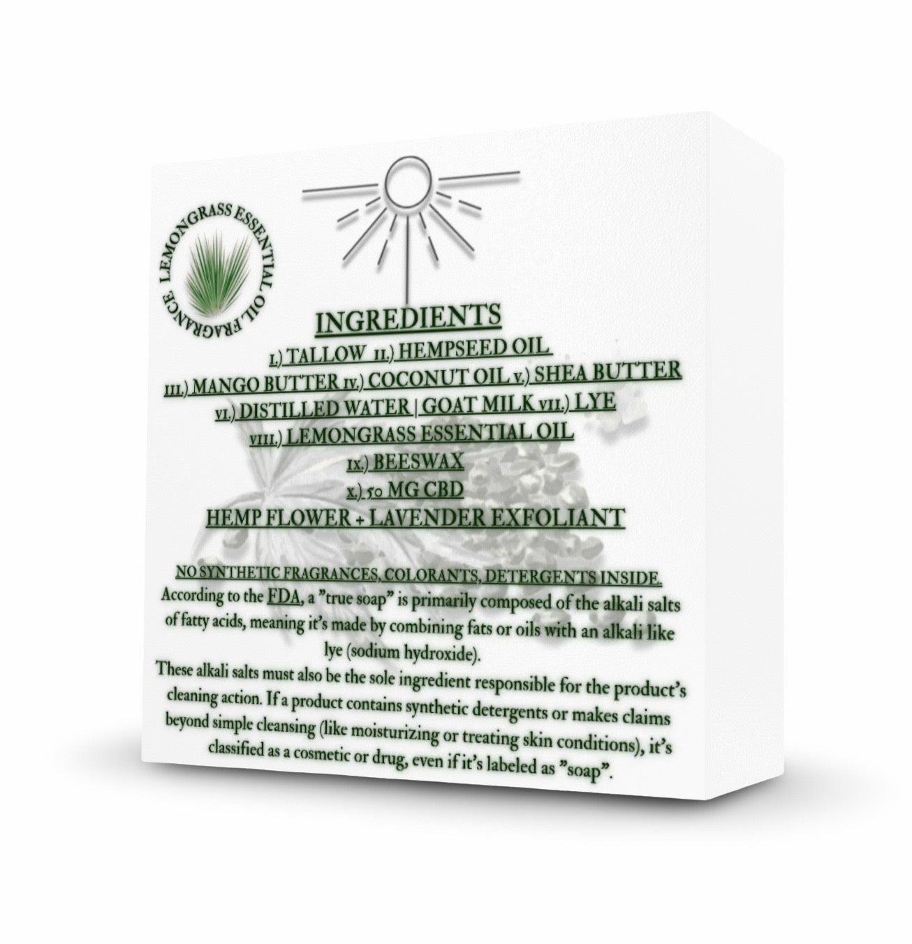 (100 Bar Package) Hempseed Oil Cold Process Soap